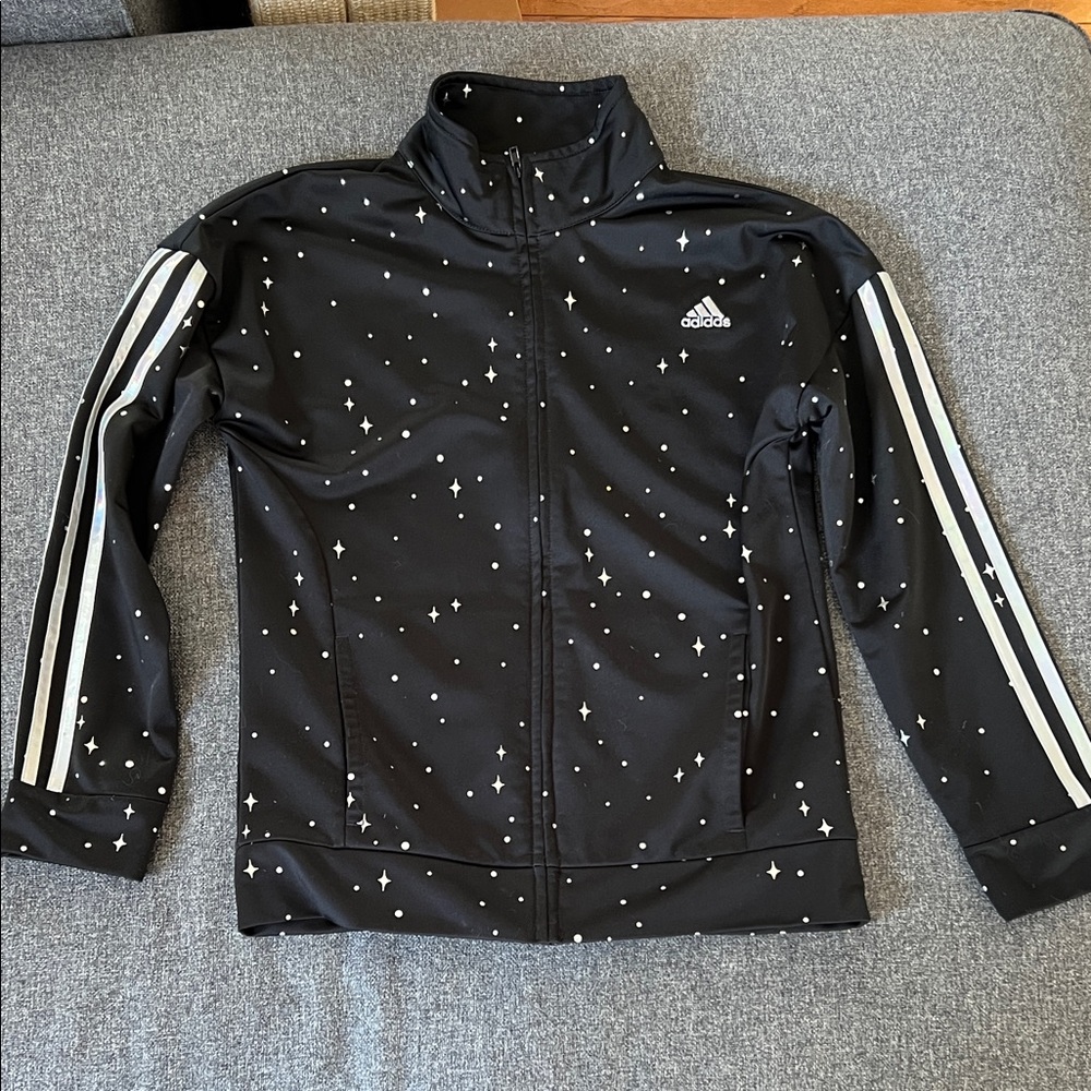 adidas Black Kids holographic star track jacket